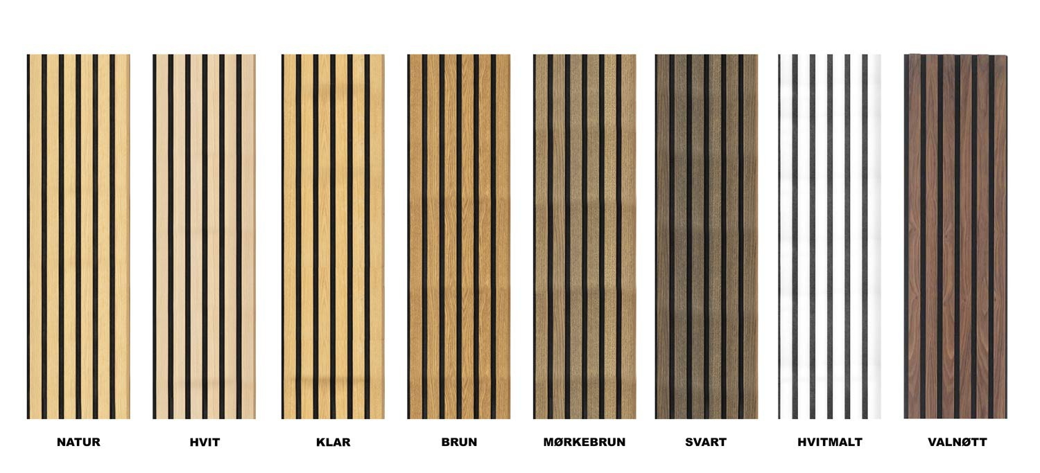 I-Wood akustikk trepanel farger