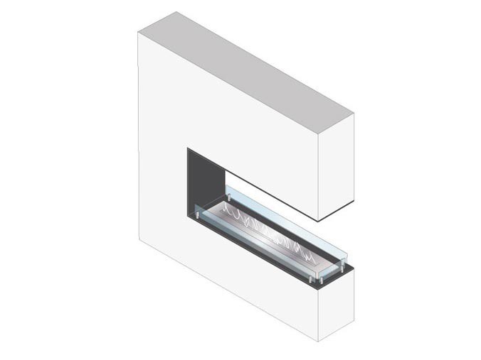 Foco Room Divider Rumdeler indbygningsbiopejs illustration