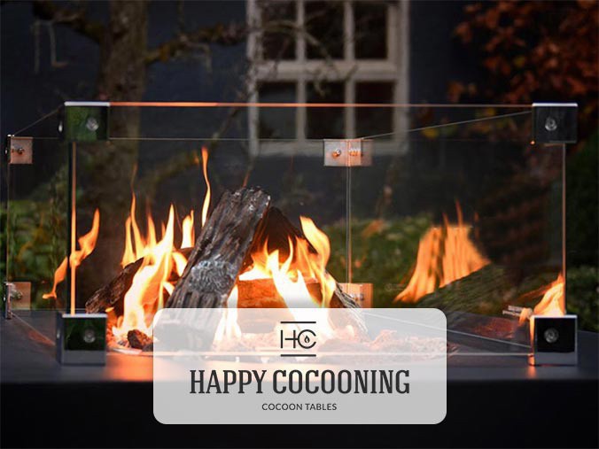 Happy Cocooning gas bord med glass