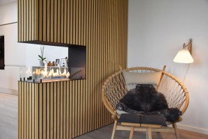 Foco Room Divider with chair and lamp