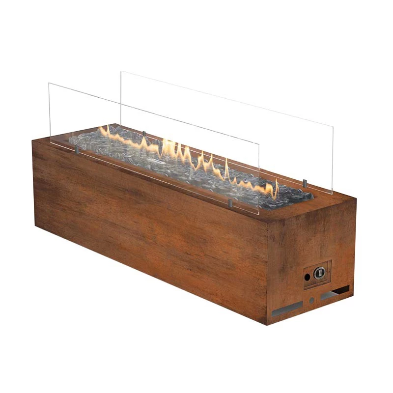 Galio Corten - Manuell Planika Fires  | Biopeiser-shop.no | Frittstående Utendørs Gasspeis