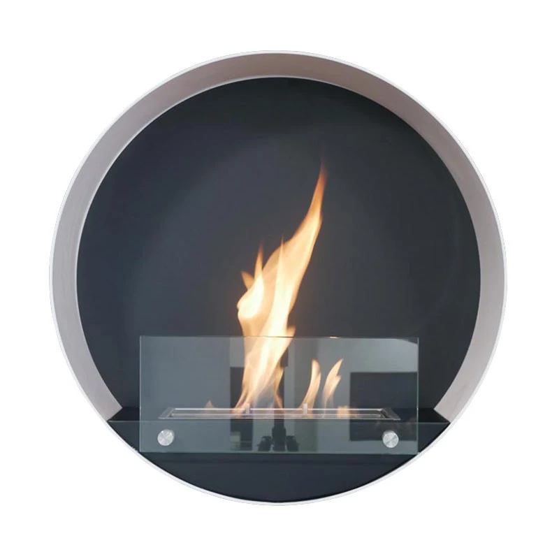 Delaware rund vegghengt biopeis - Hvit ScandiFlames  | Biopeiser-shop.no | Vegghengt biopeis