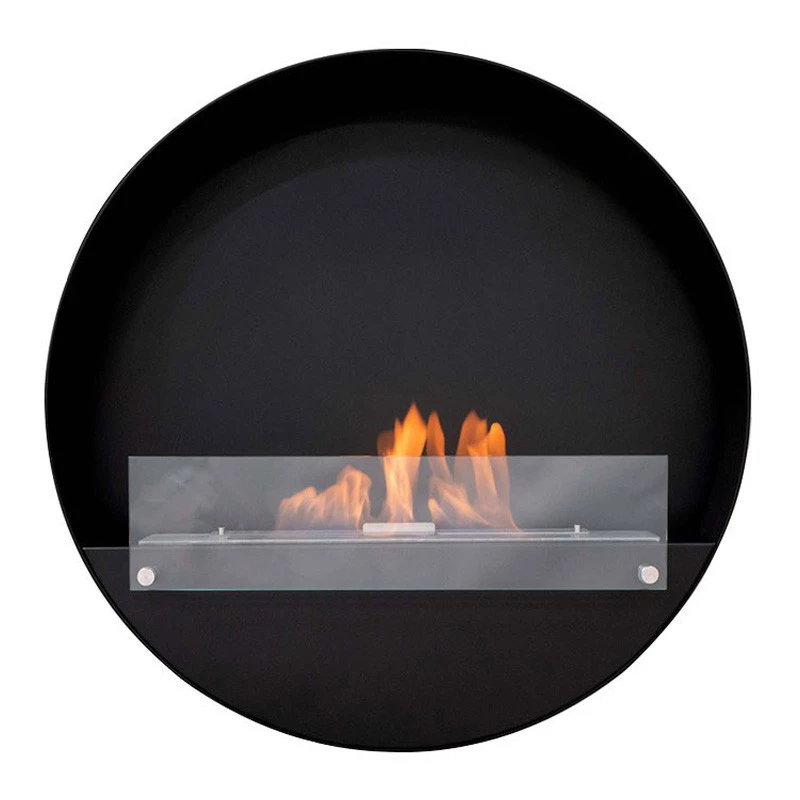 Delaware XL rund biopeis - 80 cm sort ScandiFlames | Biopeiser-shop.no | Vegghengt biopeis