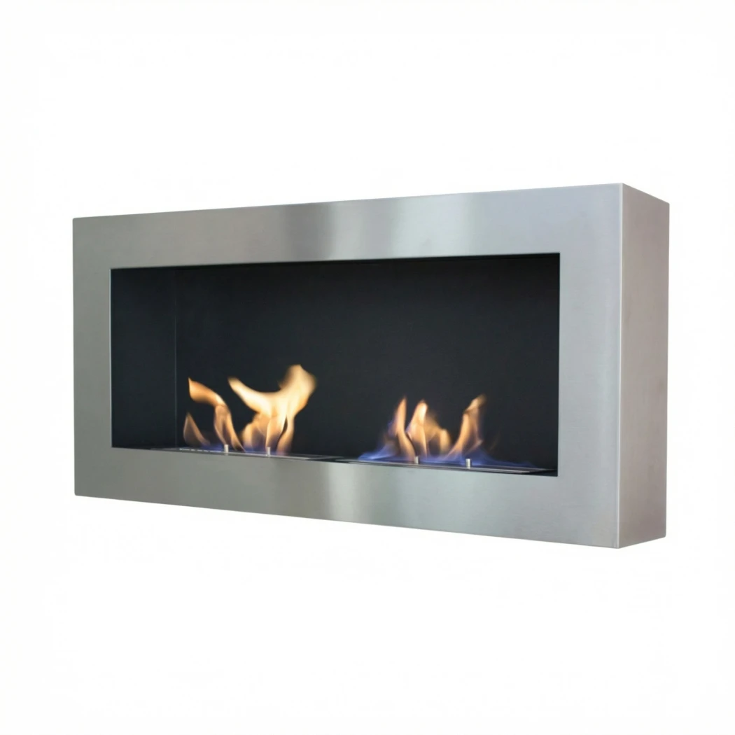 Stor vegghengt biopeis - Stål  ScandiFlames  | Biopeiser-shop.no | Vegghengt biopeis