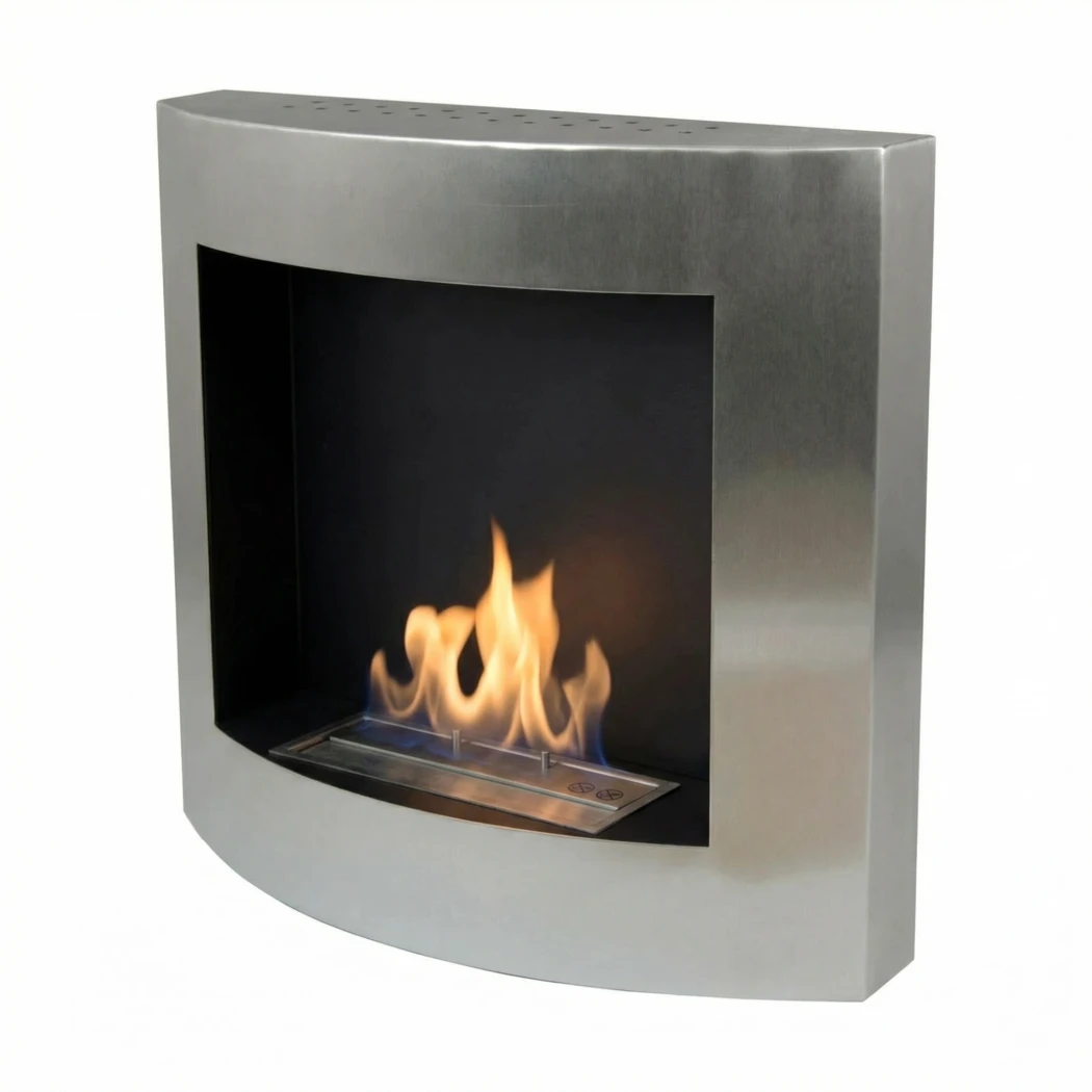 Vermont vegghengt biopeis - Rustfritt Stål ScandiFlames  | Biopeiser-shop.no | Vegghengt biopeis