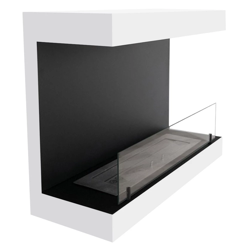 Tre-sidig 80 cm veggpeis - Hvit ScandiFlames | Biopeiser-shop.no | Vegghengt biopeis
