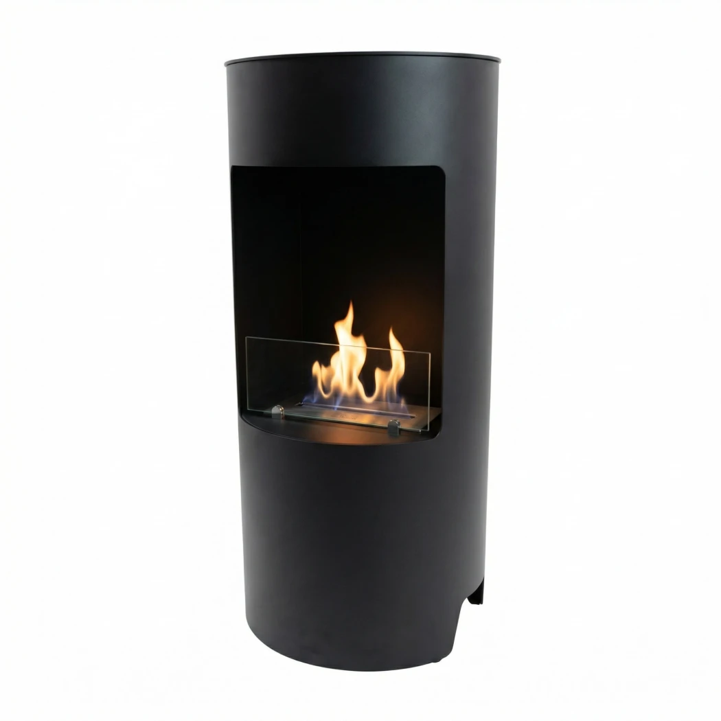 Montgomery Black - Frittstående åpen bioetanolpeis fra ScandiFlames - i vedovn-design