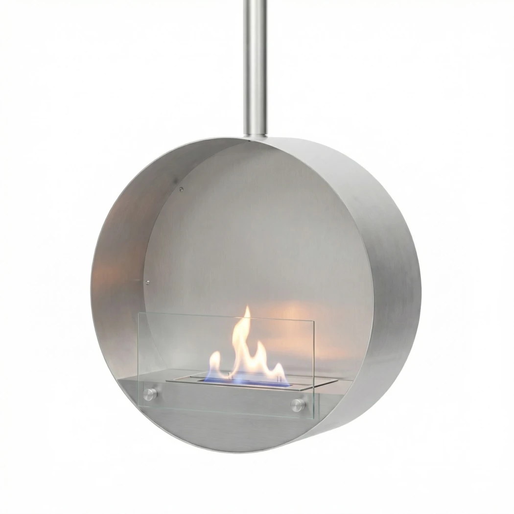 ScandiFlames Ottawa Steel rund takmontert biopeis - 50 cm diameter - 4,5 timers brenntid - Ingen skorstein nødvendig