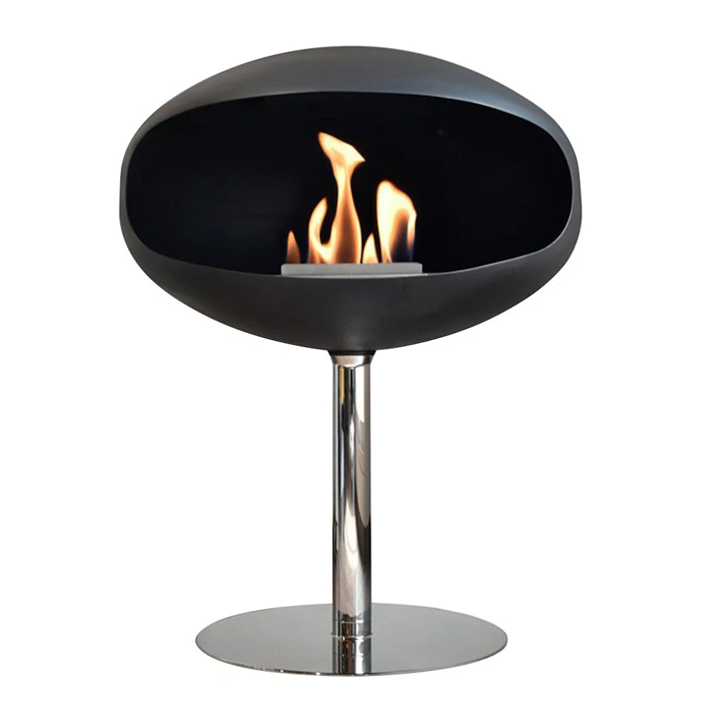Cocoon Pedestal Matt Svart | Frittstående Biopeis | Cocoon Fires | Moderne Peiser | Flyttbar Peis | Bioetanolpeis