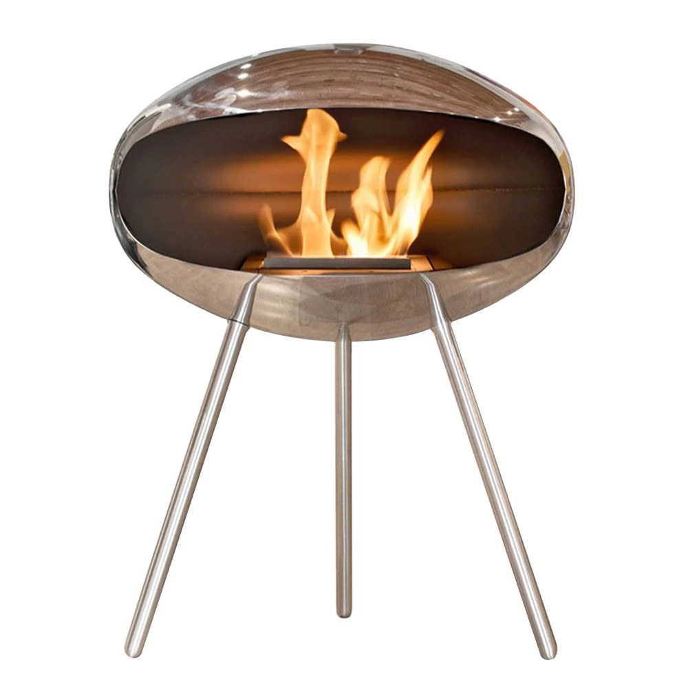 Cocoon Terra i polert stål Cocoon Fires | Biopeiser-shop.no | Frittstående biopeis