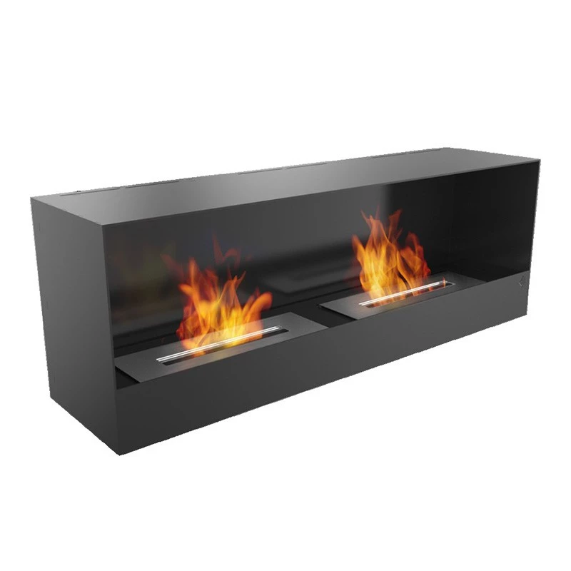 Svart 115 cm biopeis innsats | Biopeiser-shop.no | 1-sidig innebygget biopeis