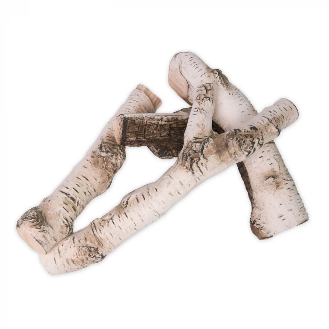 Keramisk Bjørkeved - 4 Stk.  | Biopeiser-shop.no | Dekor for biopeiser