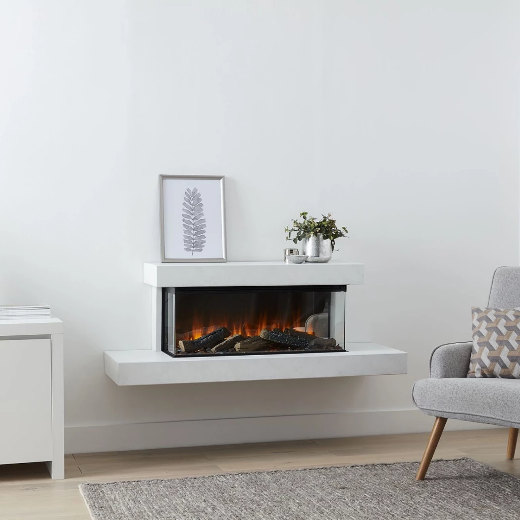 Brockenhurst 1200 - Hvit Marmor British Fires  | Biopeiser-shop.no | Floating