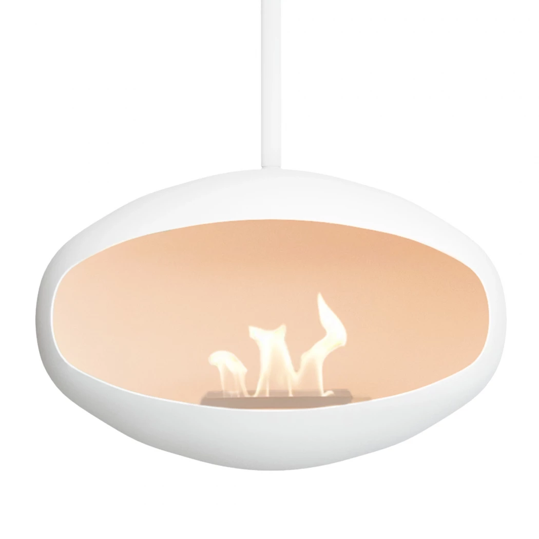 Cocoon Aeris i Hvit | Takmontert Biopeis | Cocoon Fires | Justerbar takstang | Moderne Designerpeis