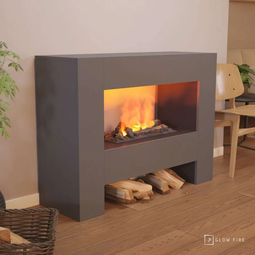 Fallada Vanddamp peis - Grå Glow Fire | Biopeiser-shop.no | Frittstående Vanndamp Peis
