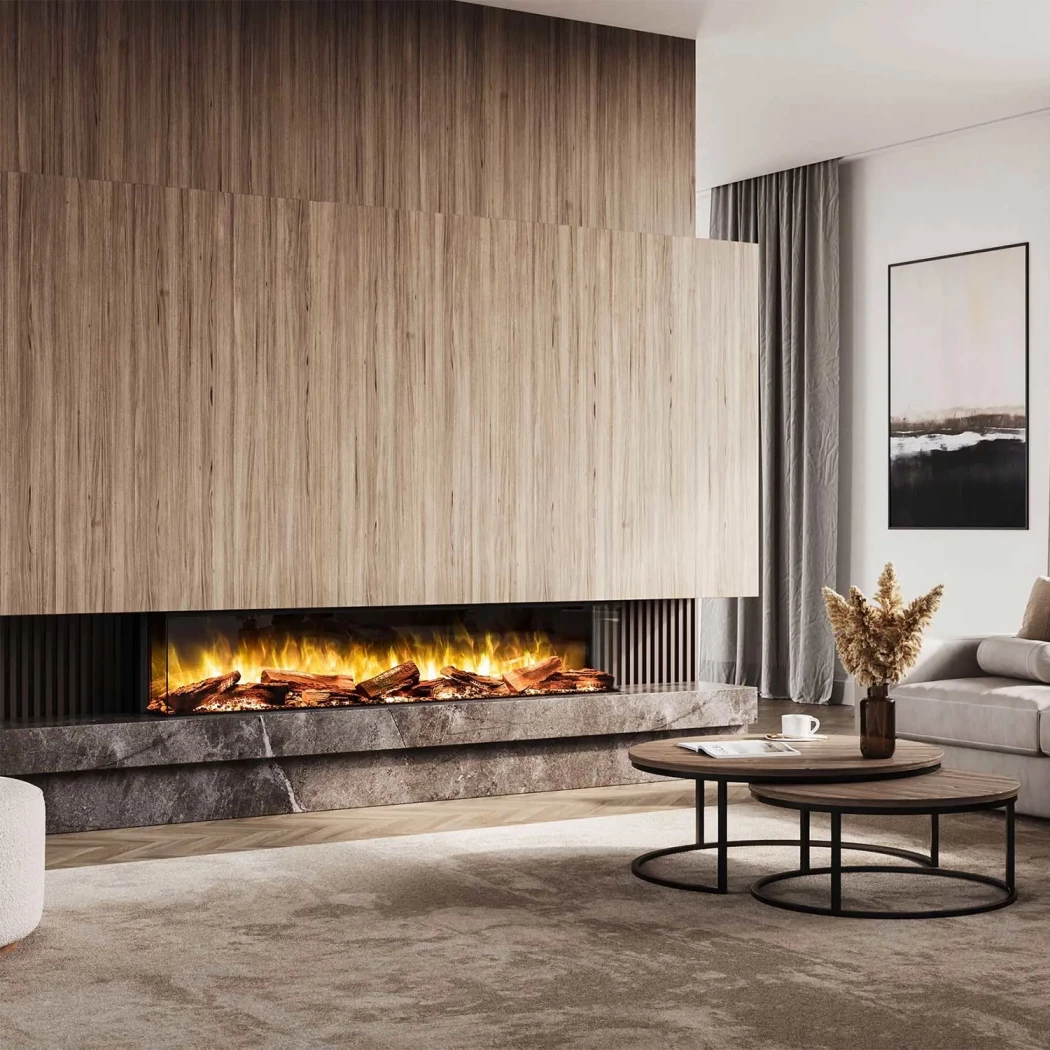 E-FX 1800 - 70" Innebygd elpeis Flamerite Fires  | Biopeiser-shop.no | 3-sidig innebygget elektrisk peis