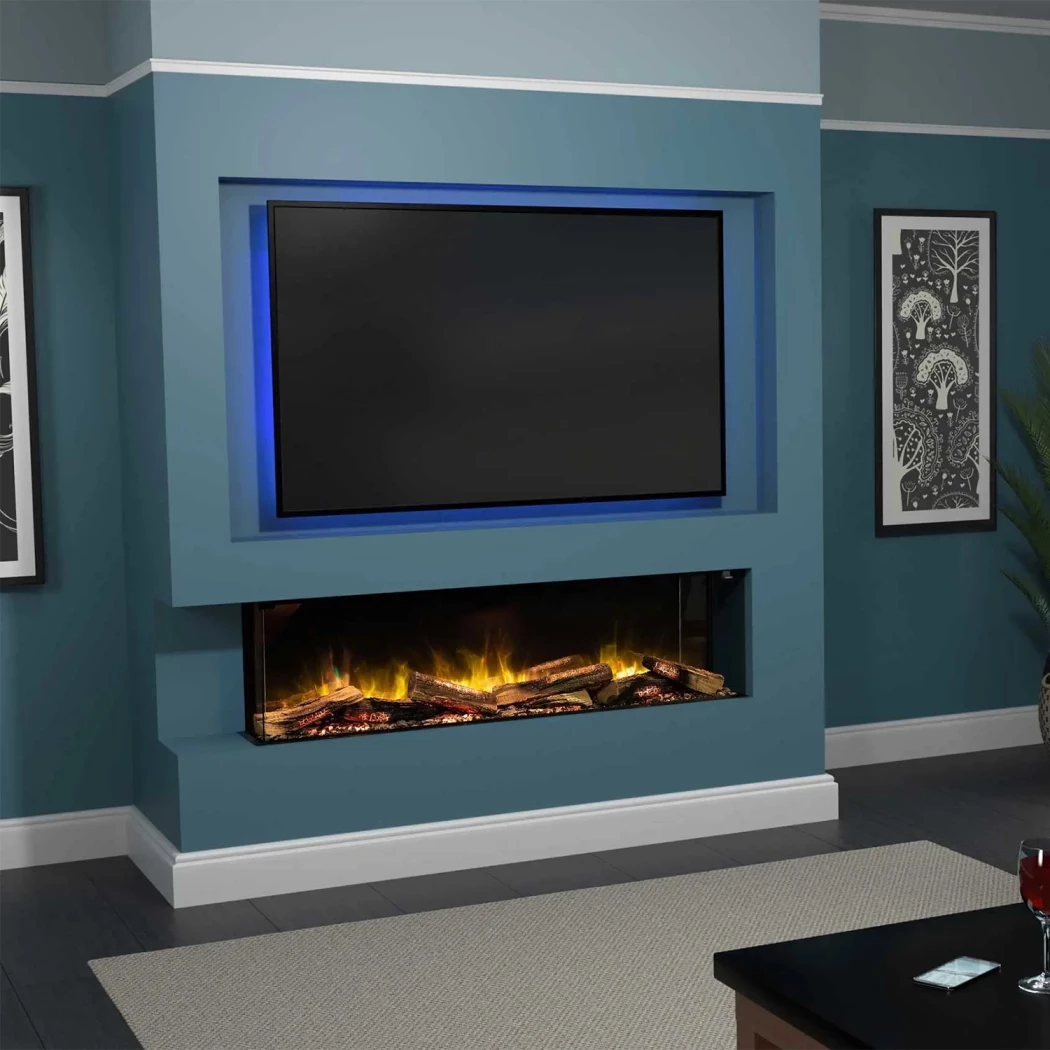 E-FX 1300 - 51" Innebygd elpeis Flamerite Fires  | Biopeiser-shop.no | 3-sidig innebygget elektrisk peis