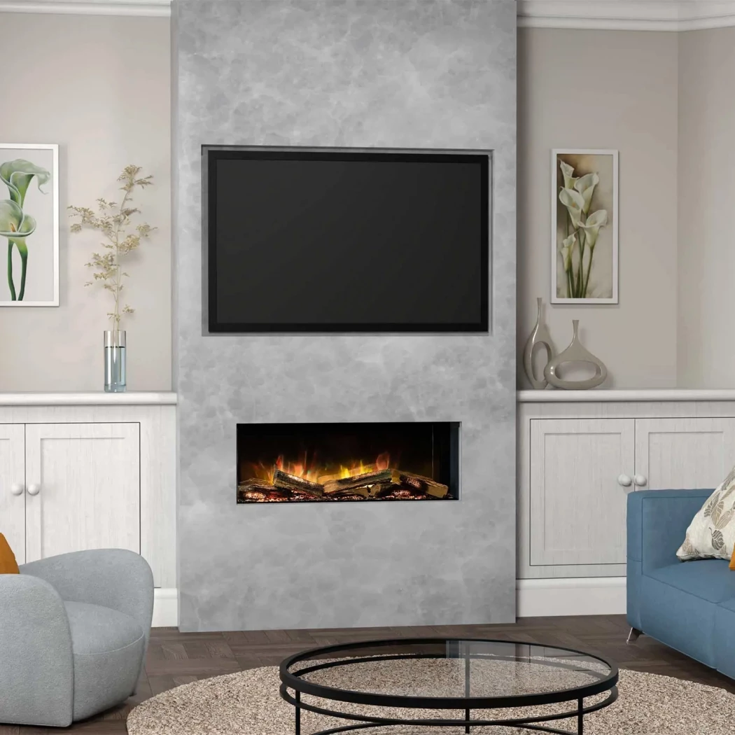 E-FX 1000 - 40" Innebygd elpeis Flamerite Fires  | Biopeiser-shop.no | 3-sidig innebygget elektrisk peis