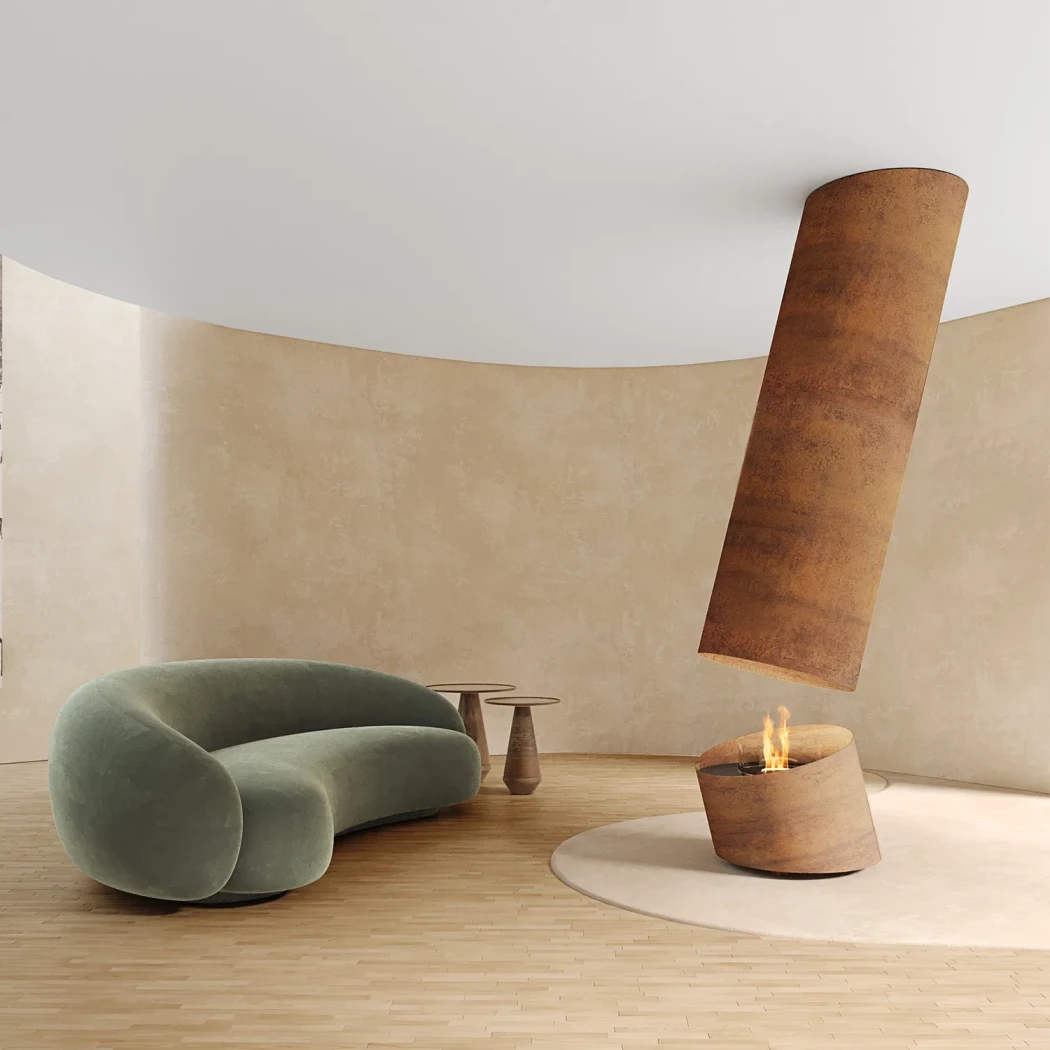 Contour 13 - Corten Rust GlammFire  | Biopeiser-shop.no | Takhengt biopeis