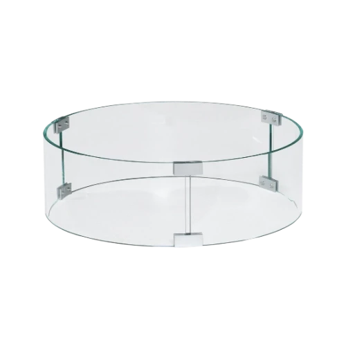 Happy Cocooning Glass Set Rund Ø44 - Herdet Glass Vindskjerm for Rundt Ildbord