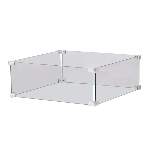 Happy Cocooning Glass Sett Kvadrat - 56x56cm Herdet Glass Vindskjerm for Estate Square 88