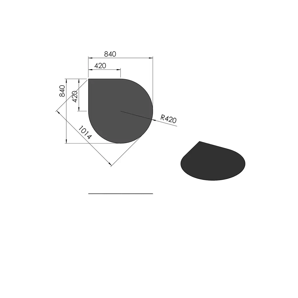 Dråpeformet gulvplate i stål - 84 x 84 cm Termatech | Biopeiser-shop.no | Biopeis tilbehør