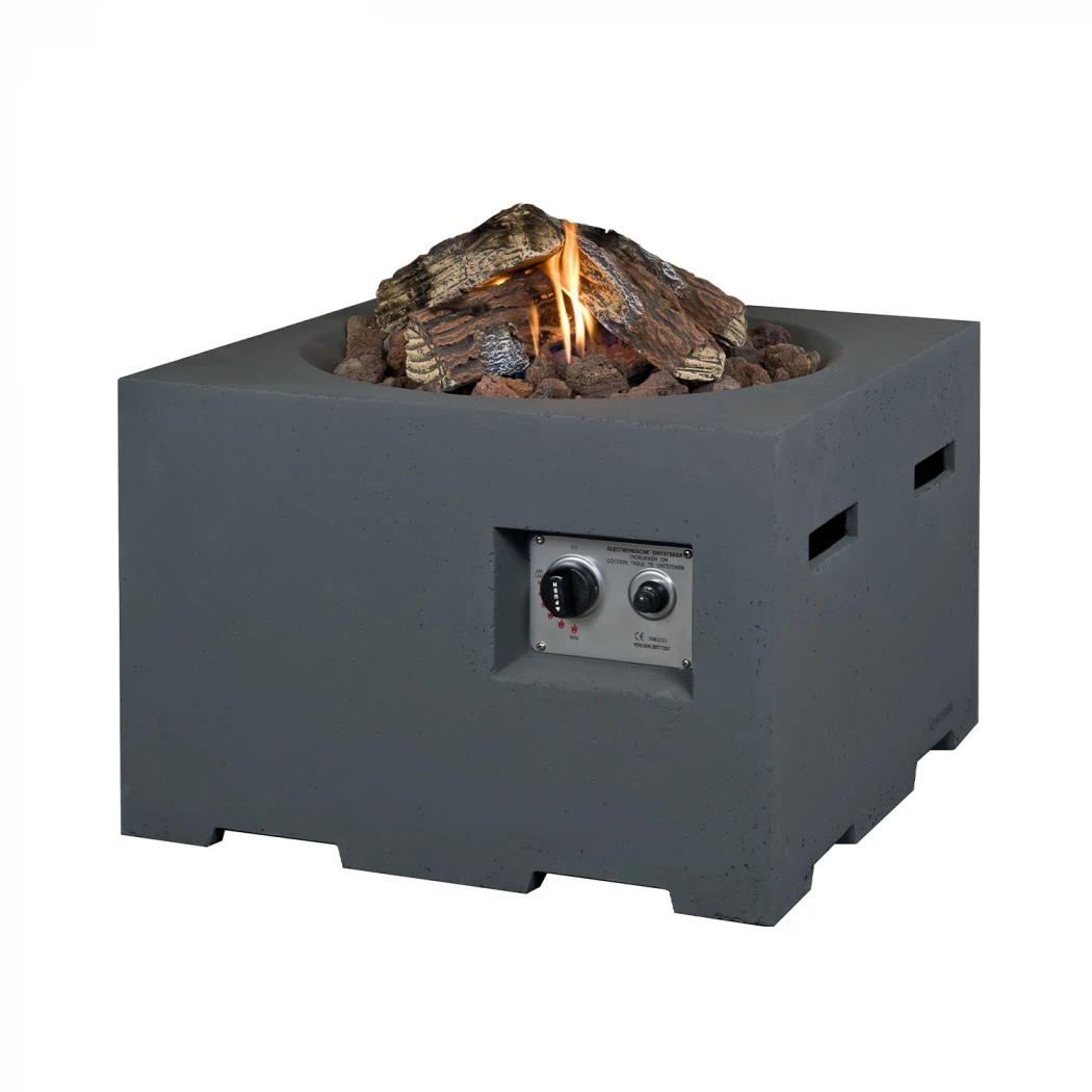 Lite kvadratisk gasspeisbord - antrasitt Happy Cocooning | Biopeiser-shop.no | Ildbord med gassbrenner