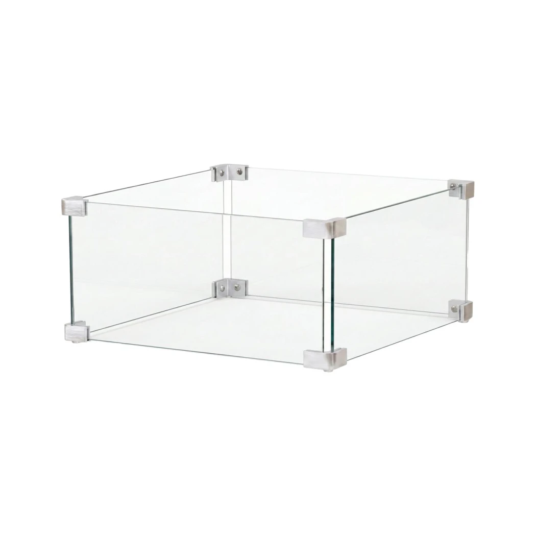 Happy Cocooning Glass Sett Kvadratisk Liten - 40x40cm Herdet Glass Vindskjerm for Ildstedbord