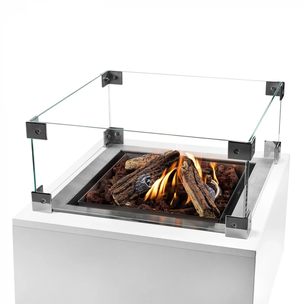 Sikkerhetsglass for liten firkantet gasspeis Happy Cocooning  | Biopeiser-shop.no | Utendørs Gasspeis Tilbehør