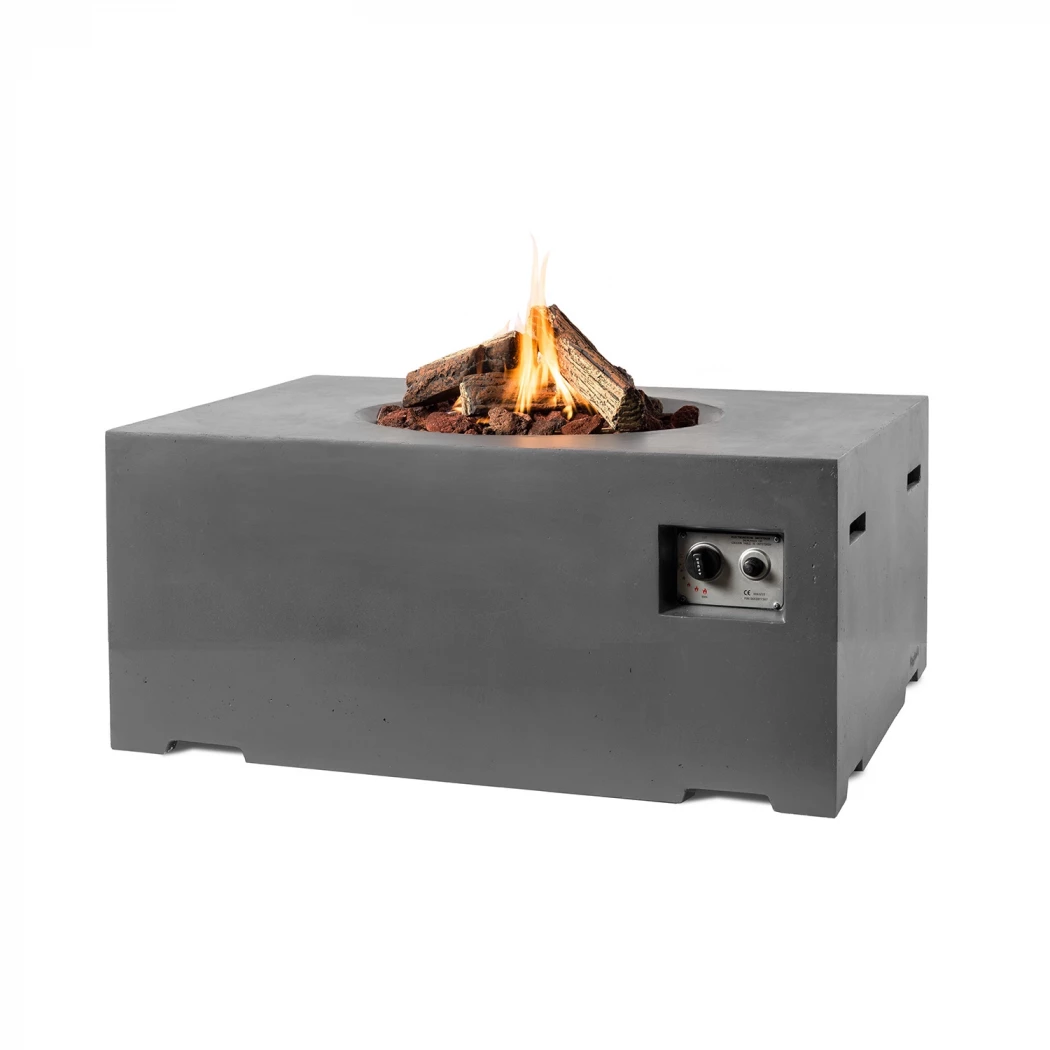 Rektangulært gasspeisbord - Antrasitt Happy Cocooning  | Biopeiser-shop.no | Ildbord med gassbrenner