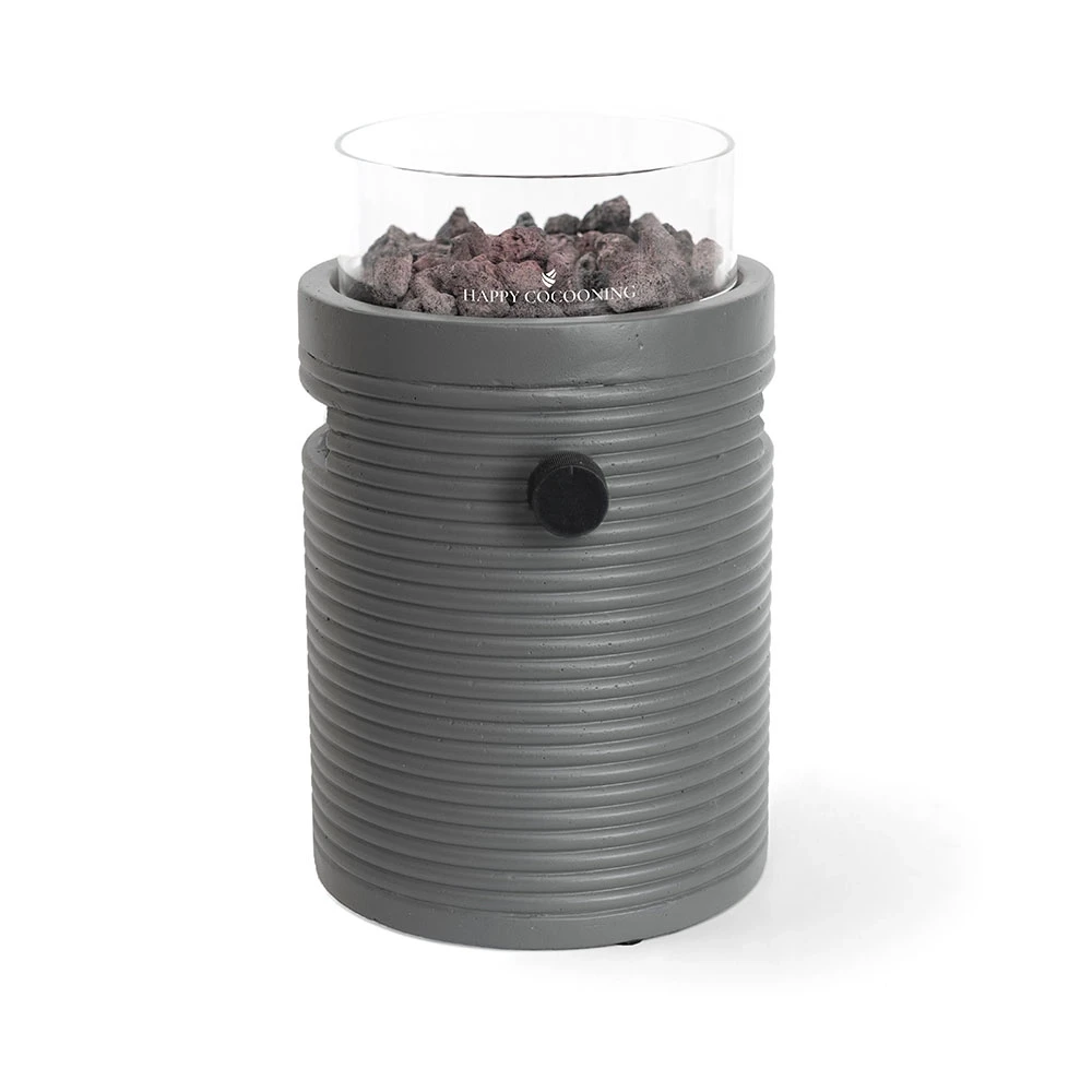 Lumi Groove Smokey Antrasitt Bordmodell Gasspeis fra Happy Cocooning – Rillet Kompositt 1.98 kW – Kompatibel med EN417