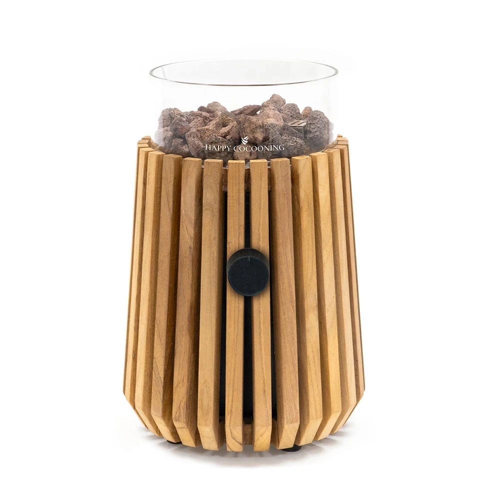 Lumi Lagune Teak Bordplate Gasspeis av Happy Cocooning - Solid Teak Spile Design 1,98 kW – EN417 Kompatibel