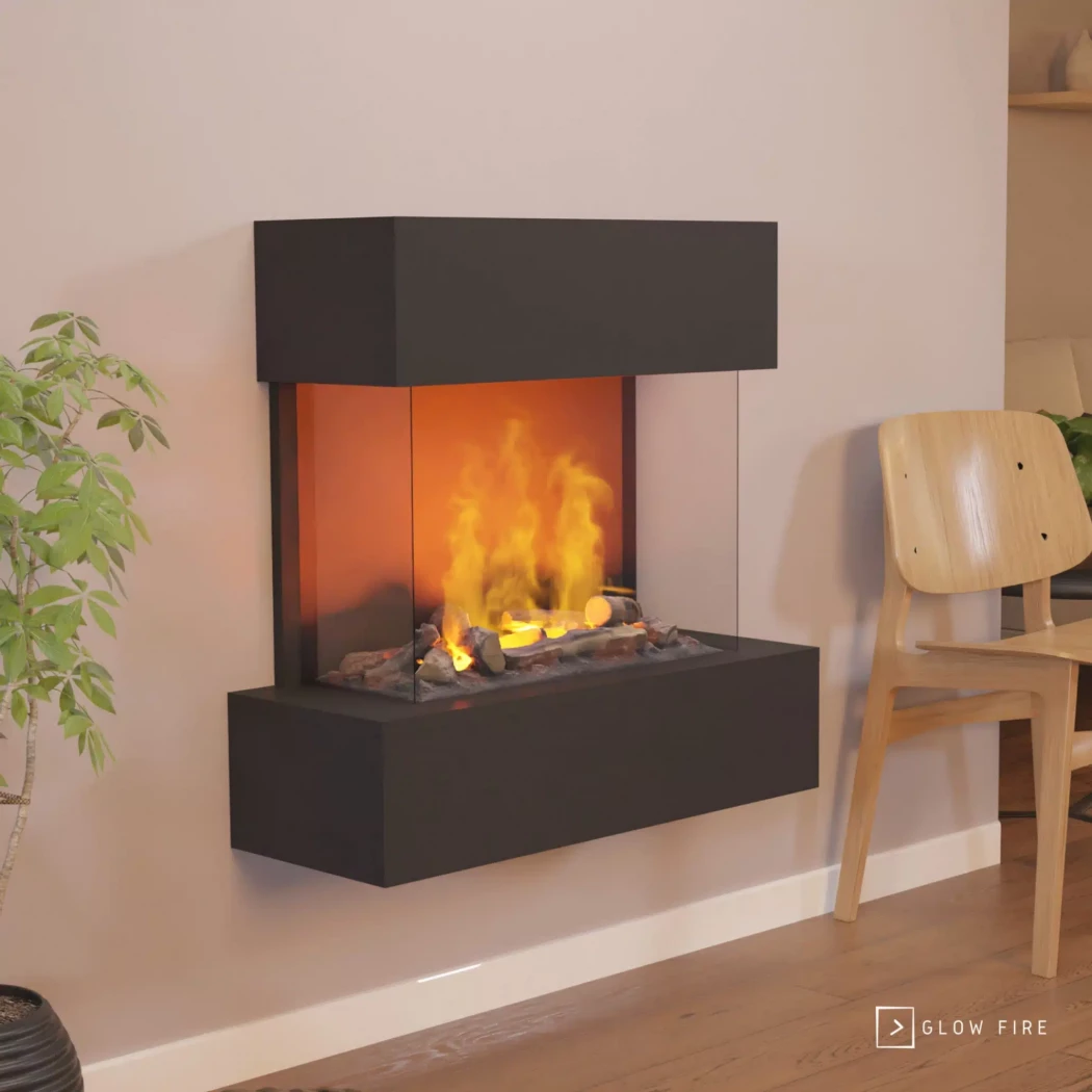 Hölderlin – Sort Glow Fire | Biopeiser-shop.no | Vegghengt Vanndamp Peis