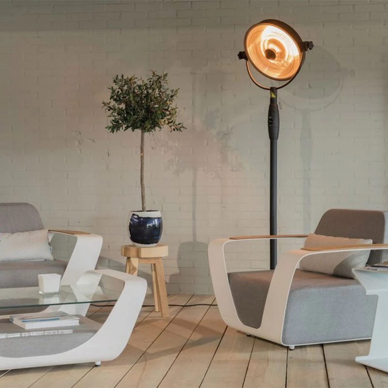Retro stående terrassevarmer med 2100 watt  | Biopeiser-shop.no | Frittstående Elektrisk Terrassevarmer