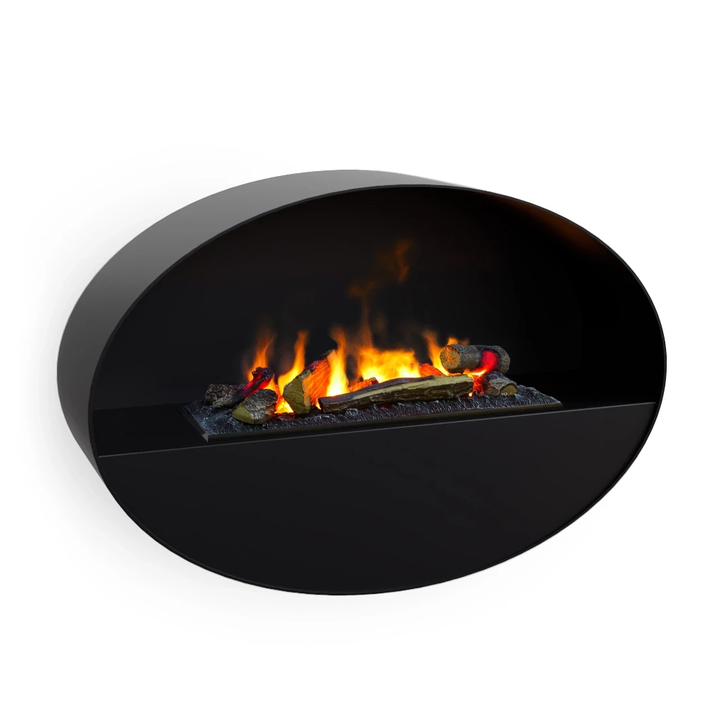 Kjos Vegghengt Vanndamp peis - Svart ScandiFlames Electric | Biopeiser-shop.no | Vegghengt Vanndamp Peis