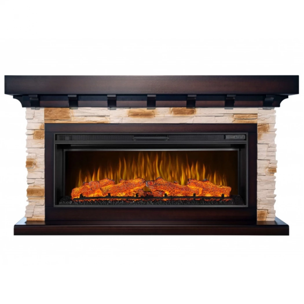 Ludwig AF42 - Mahogni Brun ArtiFlame  | Biopeiser-shop.no | Frittstående Elpeis