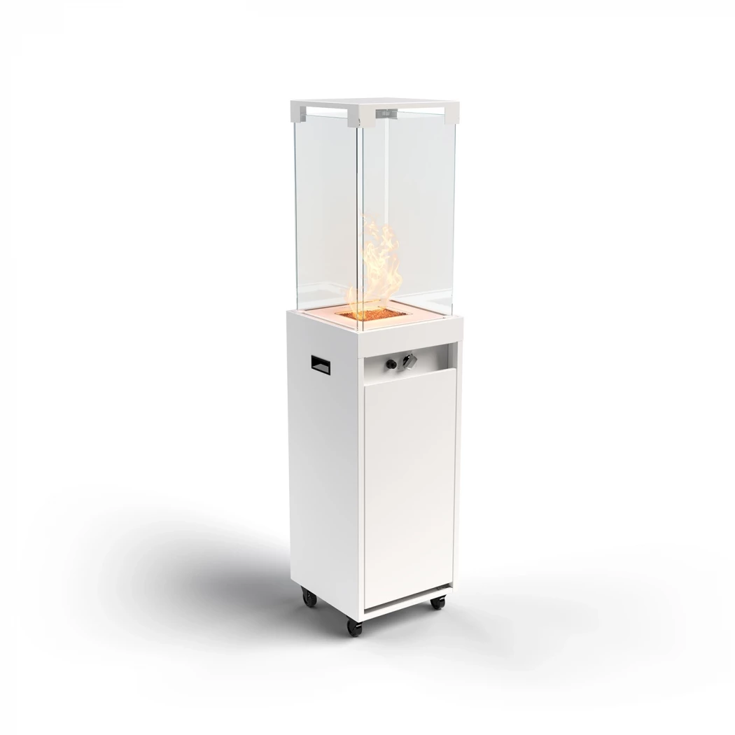 Faro - Traffic White - Utendørs Gasspeis Planika Fires | Biopeiser-shop.no | Frittstående Utendørs Gasspeis