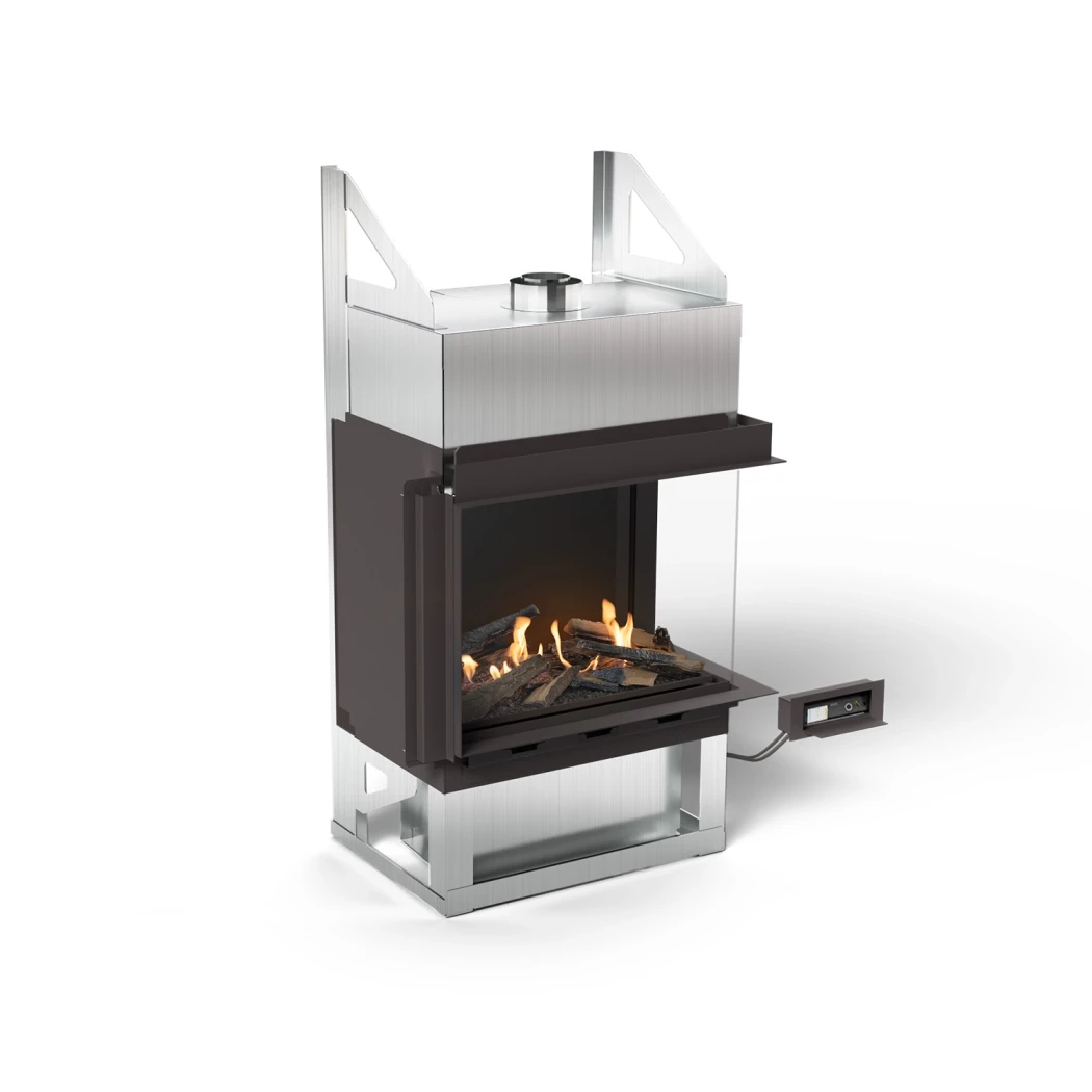 Planika Sono Høyre Hjørne Bioetanolpeis – Glassinnkapslet, 9,5kW, BEV Brenner, Svart Finish