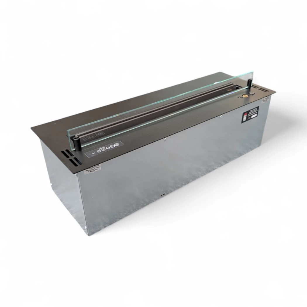 Planika BEV Brenner 700 - Automatisk Bioetanolbrenner med To Flammeinnstillinger - Svart - 700x245 mm