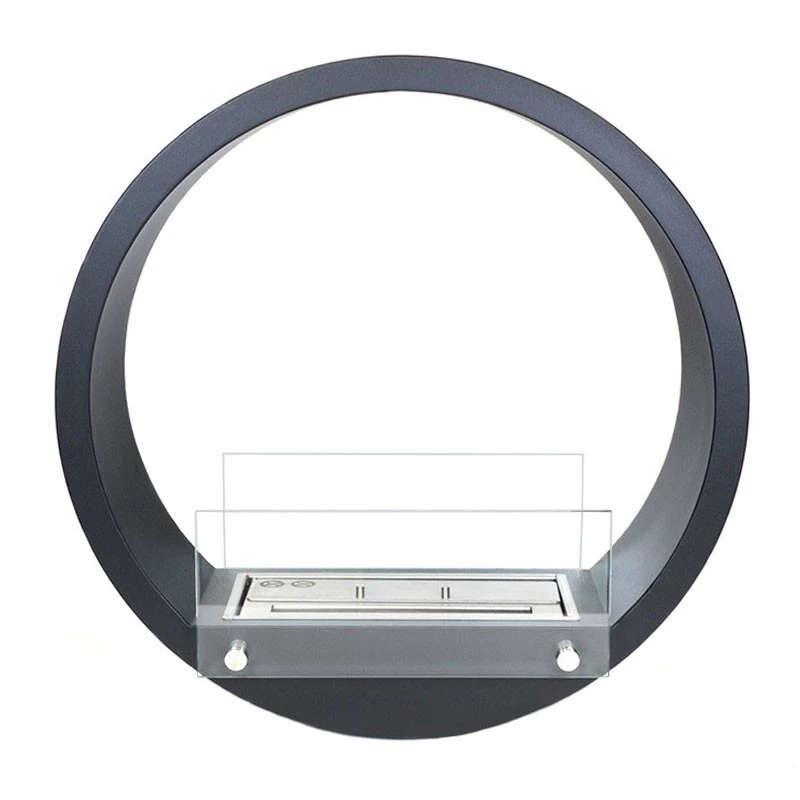 Rund biopeis i unikt design - Svart ScandiFlames  | Biopeiser-shop.no | 2-sidig innebygd biopeis
