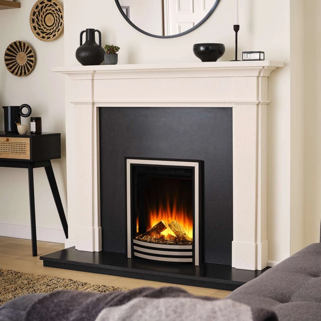 Sway Classic – Krom British Fires  | Biopeiser-shop.no | 1-sidig innebygget elektrisk peis