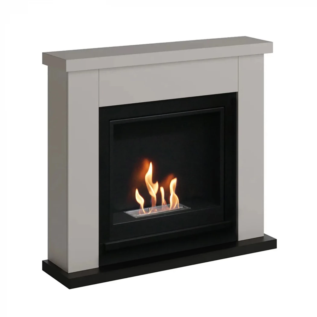 TAGU Frode bioetanolpeis – Frittstående beige peismantel, 3 kW varmeeffekt