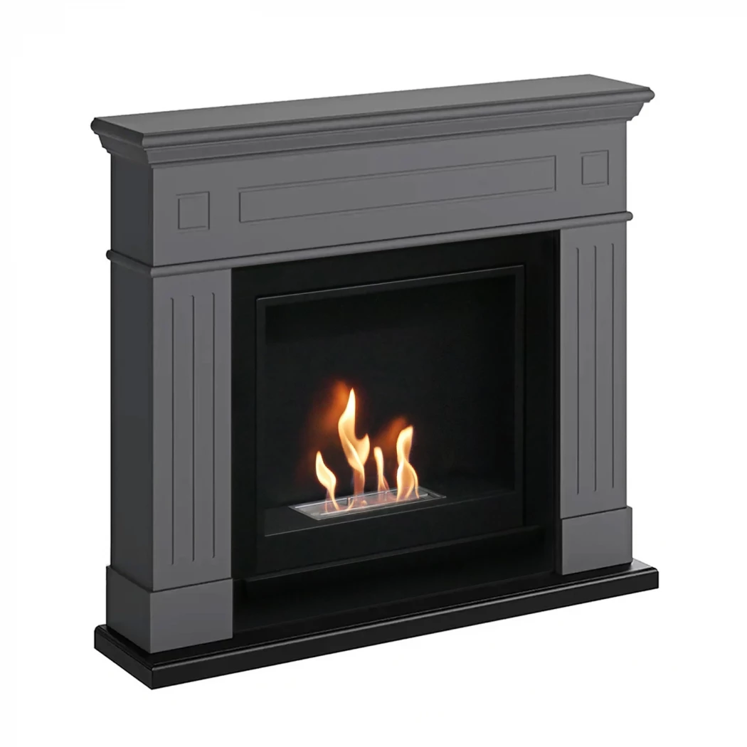 TAGU Larsen Bioetanolpeis – Grå Frittstående Peisomramming, 3 kW Effekt