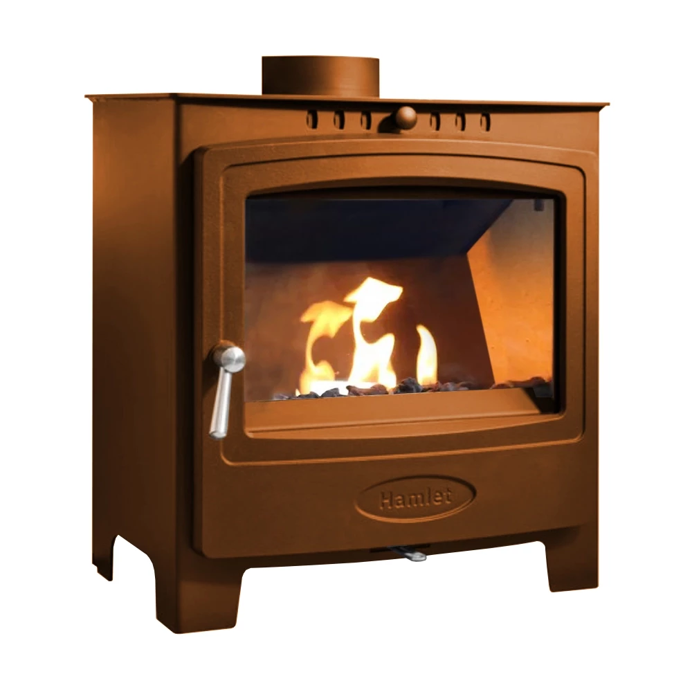 Hamlet Solution 5 Widescreen Terracotta Arada | Biopeiser-shop.no | Frittstående biopeis