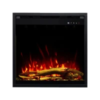 Firkantet 60 &times; 60 cm Aflamo 3D elektrisk peisinnsats med LED-flamme og vedkubber