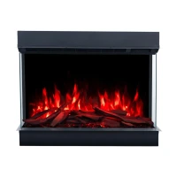 Superb 3D elektrisk peis | 3-sidet design | LED flammeeffekt & smart kontroll