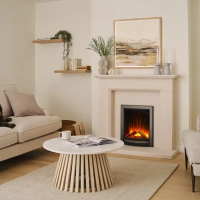 Sway Elegance Elektrisk Peis – Sort/Nikkel | LED-Flamme Sway Elegance Elektrisk Peis med Sort og Nikkel Frontpanel – Innebygd Elektrisk Peis