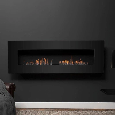 Icon Fires Nero 1450 Veggmontert - svart | Biopeiser Shop Nero 1450 veggmontert biopeis fra Icon Fires i svart