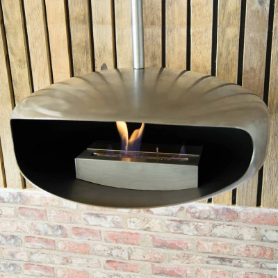 Hein og Haugaard UFO-60 Stål takmontert biopeis med flott flamme