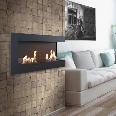 Innebygd høyrevendt etanolpeis 120cm